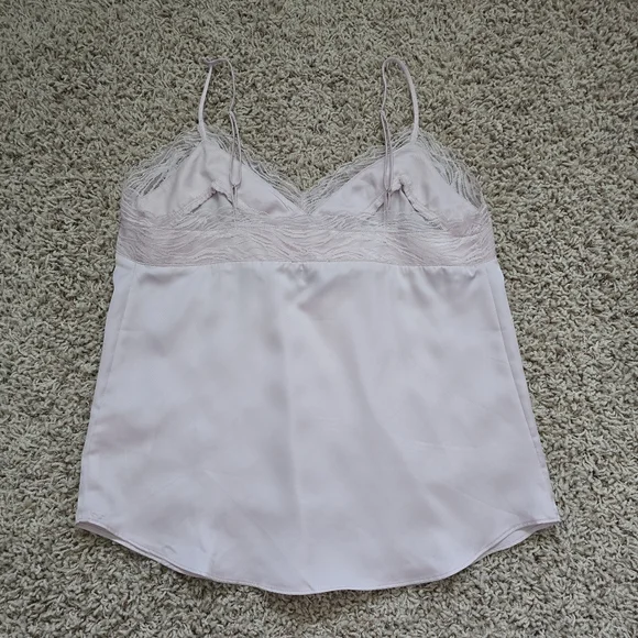 Women's Express Elegant Pink Lace Trim Camisole - Small - Picture 4 of 5